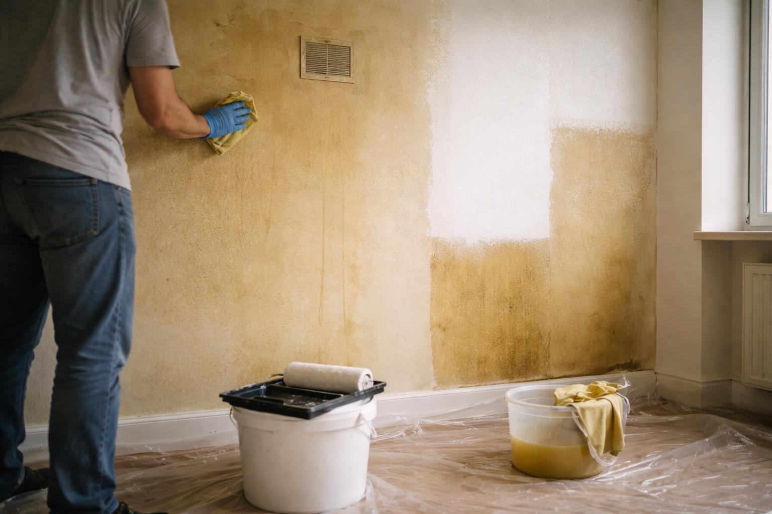 Nikotin på vægge: sådan stopper du gule plamager én gang for alle