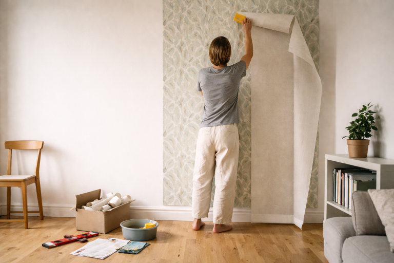 Tapet accentvæg i lejlighed uden drama: sådan gør du (og får depositum tilbage)