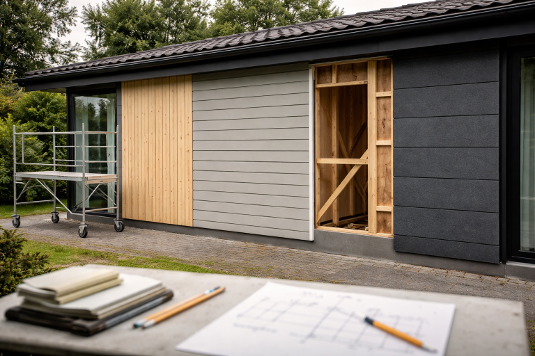 Facadebeklædning pris pr. m²: træ, fibercement, komposit og vedligehold